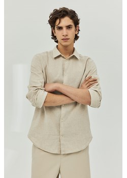 H & M - Koszula z domieszką lnu Regular Fit - Biały ze sklepu H&M w kategorii Koszule męskie - zdjęcie 169676977