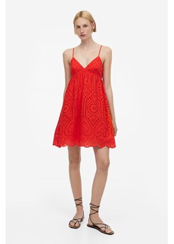 H & M - Sukienka z haftem angielskim - Czerwony ze sklepu H&M w kategorii Sukienki - zdjęcie 169676997