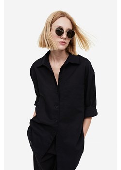 H & M - Koszula z domieszką lnu - Czarny ze sklepu H&M w kategorii Koszule damskie - zdjęcie 169676998