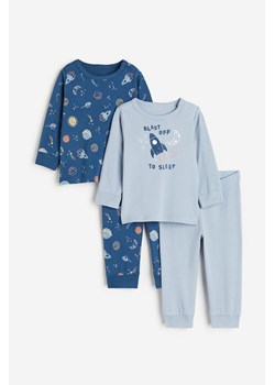 H & M - Bawełniana piżama w nadruki 2-pak - Niebieski ze sklepu H&M w kategorii Piżamy dziecięce - zdjęcie 169677217