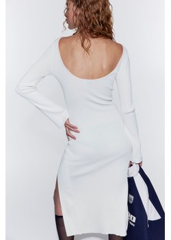 H & M - Sukienka bodycon z dzianiny w prążki - Biały ze sklepu H&M w kategorii Sukienki - zdjęcie 169677299
