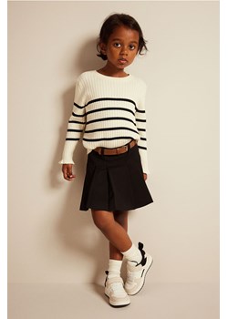 H & M - Sweter o splocie w prążki - Biały ze sklepu H&M w kategorii Swetry dziewczęce - zdjęcie 169677315