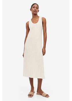 H & M - Sukienka z dzianiny w prążki - Beżowy ze sklepu H&M w kategorii Sukienki - zdjęcie 169677328