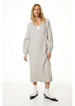 H & M - Sukienka z dzianiny w prążki - Brązowy ze sklepu H&M w kategorii Sukienki - zdjęcie 169677678