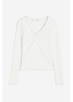 H & M - Top z kreszowanego dżerseju - Biały ze sklepu H&M w kategorii Bluzki dziewczęce - zdjęcie 169677715