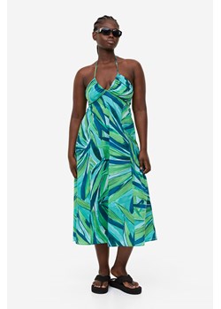 H & M - Bawełniana sukienka z mocowaniem na karku - Turkusowy ze sklepu H&M w kategorii Sukienki - zdjęcie 169677769