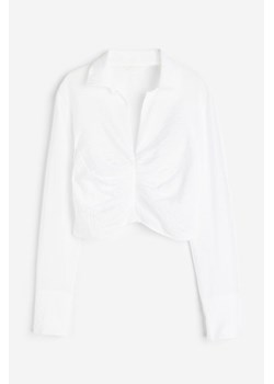 H & M - Bluzka z kołnierzykiem - Biały ze sklepu H&M w kategorii Bluzki damskie - zdjęcie 169677777