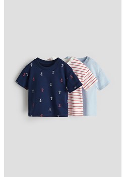 H & M - T-shirt 3-pak - Niebieski ze sklepu H&M w kategorii T-shirty chłopięce - zdjęcie 169677948