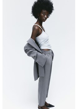 H & M - Wąskie spodnie z diagonalu - Szary ze sklepu H&M w kategorii Spodnie damskie - zdjęcie 169678059