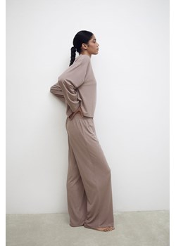 H & M - Dżersejowa piżama - Brązowy ze sklepu H&M w kategorii Piżamy damskie - zdjęcie 169678077