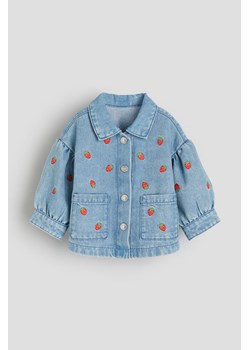 H & M - Kurtka koszulowa z haftami - Niebieski ze sklepu H&M w kategorii Kombinezony i kurtki - zdjęcie 169678248