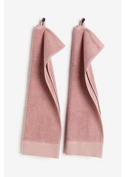 H & M - Ręcznik frotte dla gości 2-pak - Różowy ze sklepu H&M w kategorii Ręczniki - zdjęcie 169678466
