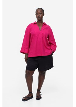 H & M - Tunikowa koszula z domieszką lnu - Różowy ze sklepu H&M w kategorii Koszule damskie - zdjęcie 169678649