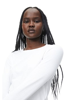 H & M - Krótki top dżersejowy - Biały ze sklepu H&M w kategorii Bluzki damskie - zdjęcie 169678745