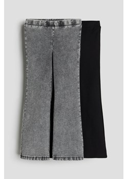 H & M - Rozszerzane jegginsy 2-pak - Szary ze sklepu H&M w kategorii Spodnie dziewczęce - zdjęcie 169678789