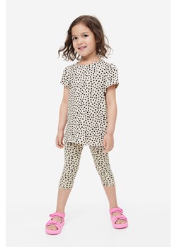 H & M - Bawełniane legginsy 3-pak - Beżowy ze sklepu H&M w kategorii Spodnie dziewczęce - zdjęcie 169678829