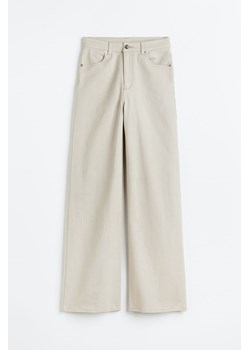 H & M - Szerokie spodnie z diagonalu - Brązowy ze sklepu H&M w kategorii Spodnie dziewczęce - zdjęcie 169679009