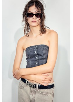 H & M - Dżinsowy półgorset - Czarny ze sklepu H&M w kategorii Bluzki damskie - zdjęcie 169679046