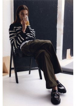 H & M - Sweter z kołnierzem i sznurowaniem - Czarny ze sklepu H&M w kategorii Swetry damskie - zdjęcie 169679079