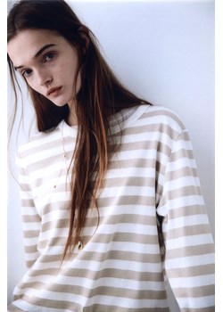 H & M - Top z bawełnianego dżerseju - Beżowy ze sklepu H&M w kategorii Bluzki damskie - zdjęcie 169679198