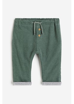 H & M - Sztruksowe spodnie z podszewką - Zielony ze sklepu H&M w kategorii Spodnie i półśpiochy - zdjęcie 169679249