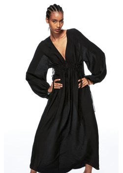 H & M - Sukienka oversize z wiązaniem - Czarny ze sklepu H&M w kategorii Sukienki - zdjęcie 169679269