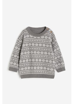 H & M - Żakardowy sweter - Szary ze sklepu H&M w kategorii Swetry dziewczęce - zdjęcie 169679299