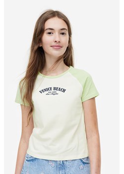 H & M - T-shirt z nadrukiem - Zielony ze sklepu H&M w kategorii Bluzki dziewczęce - zdjęcie 169679419