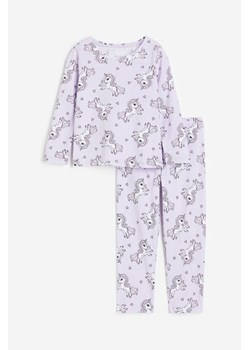 H & M - Dżersejowa piżama z bawełny - Fioletowy ze sklepu H&M w kategorii Piżamy dziecięce - zdjęcie 169679617