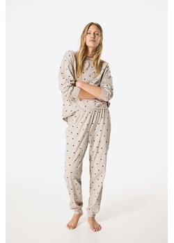 H & M - Wzorzysta piżama z dżerseju - Beżowy ze sklepu H&M w kategorii Piżamy damskie - zdjęcie 169679659