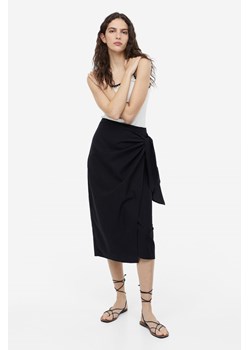 H & M - Spódnica kopertowa z bawełny - Czarny ze sklepu H&M w kategorii Spódnice - zdjęcie 169679689
