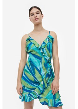 H & M - Kopertowa sukienka z falbaną - Turkusowy ze sklepu H&M w kategorii Sukienki - zdjęcie 169679719