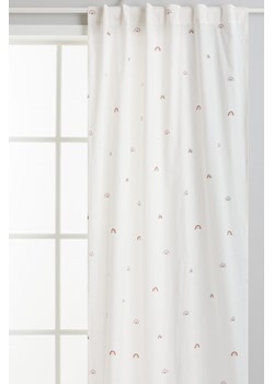 H & M - Zasłona z wzorzystej bawełny 2-pak - Biały ze sklepu H&M w kategorii Zasłony - zdjęcie 169679755