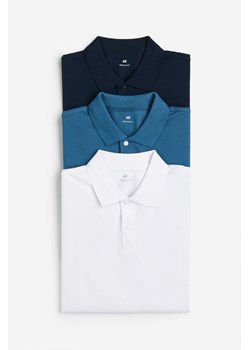 H & M - Koszulka polo 3-pak - Niebieski ze sklepu H&M w kategorii T-shirty męskie - zdjęcie 169679757
