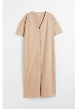 H & M - Dżersejowa sukienka zapinana na guziki - Beżowy ze sklepu H&M w kategorii Sukienki - zdjęcie 169679776
