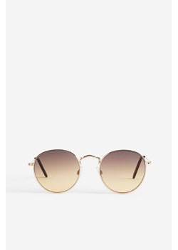 H & M - Okrągłe okulary przeciwsłoneczne - Brązowy ze sklepu H&M w kategorii Okulary przeciwsłoneczne męskie - zdjęcie 169680048