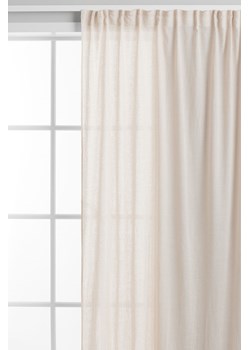 H & M - Szeroka zasłona z domieszką lnu 1-pak - Beżowy ze sklepu H&M w kategorii Zasłony - zdjęcie 169680269