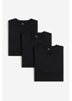 H & M - T-shirt Regular Fit 3-pak - Czarny ze sklepu H&M w kategorii T-shirty męskie - zdjęcie 169680376