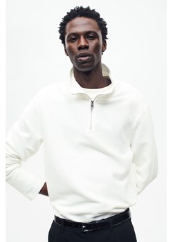 H & M - Bluza z suwakiem u góry Regular Fit - Biały ze sklepu H&M w kategorii Bluzy męskie - zdjęcie 169680547