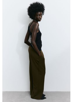 H & M - Eleganckie spodnie z wysoką talią - Zielony ze sklepu H&M w kategorii Spodnie damskie - zdjęcie 169680576