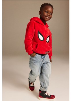 H & M - Pluszowa bluza z kapturem - Czerwony ze sklepu H&M w kategorii Bluzy chłopięce - zdjęcie 169680587