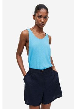 H & M - Koszulka z domieszką lnu - Niebieski ze sklepu H&M w kategorii Bluzki damskie - zdjęcie 169680946