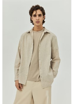H & M - Koszula z domieszką lnu Regular Fit - Beżowy ze sklepu H&M w kategorii Koszule męskie - zdjęcie 169680956