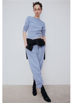 H & M - Spodnie dresowe z domieszką bawełny - Niebieski ze sklepu H&M w kategorii Spodnie damskie - zdjęcie 169681019