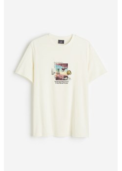 H & M - T-shirt z nadrukiem Regular Fit - Biały ze sklepu H&M w kategorii T-shirty męskie - zdjęcie 169681048
