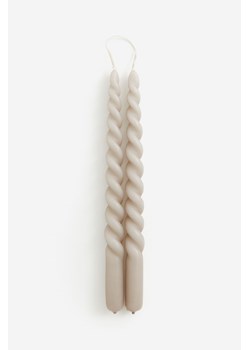 H & M - Spiralna świeca 2-pak - Beżowy ze sklepu H&M w kategorii Świece i dyfuzory - zdjęcie 169681079