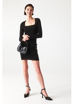 H & M - Sukienka bodycon z dekoltem karo - Czarny ze sklepu H&M w kategorii Sukienki - zdjęcie 169681088