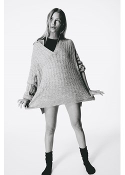 H & M - Sweter w warkoczowy splot - Szary ze sklepu H&M w kategorii Swetry damskie - zdjęcie 169681277