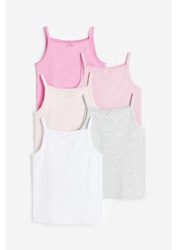 H & M - Dżersejowa koszulka 5-pak - Różowy ze sklepu H&M w kategorii Podkoszulki dziecięce - zdjęcie 169681299
