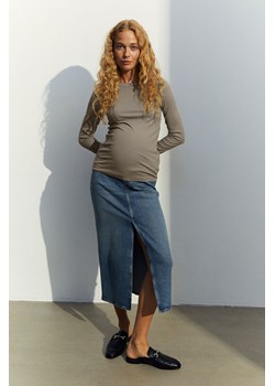 H & M - MAMA Top z dżerseju w prążki - Brązowy ze sklepu H&M w kategorii Bluzki ciążowe - zdjęcie 169681455